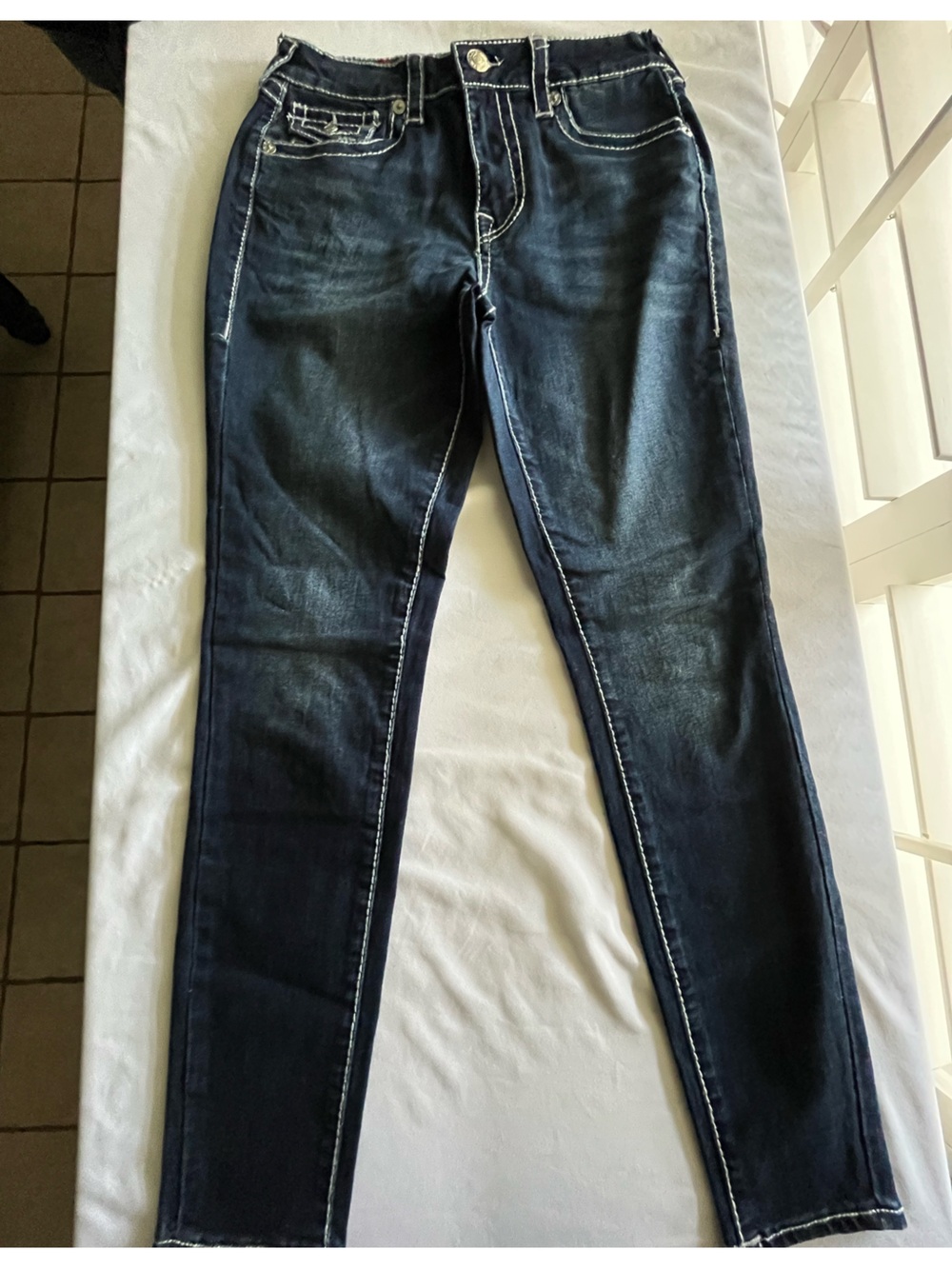 True Religion Halle High Rise Super Skinny Jeans Women’s Size 27 Dark